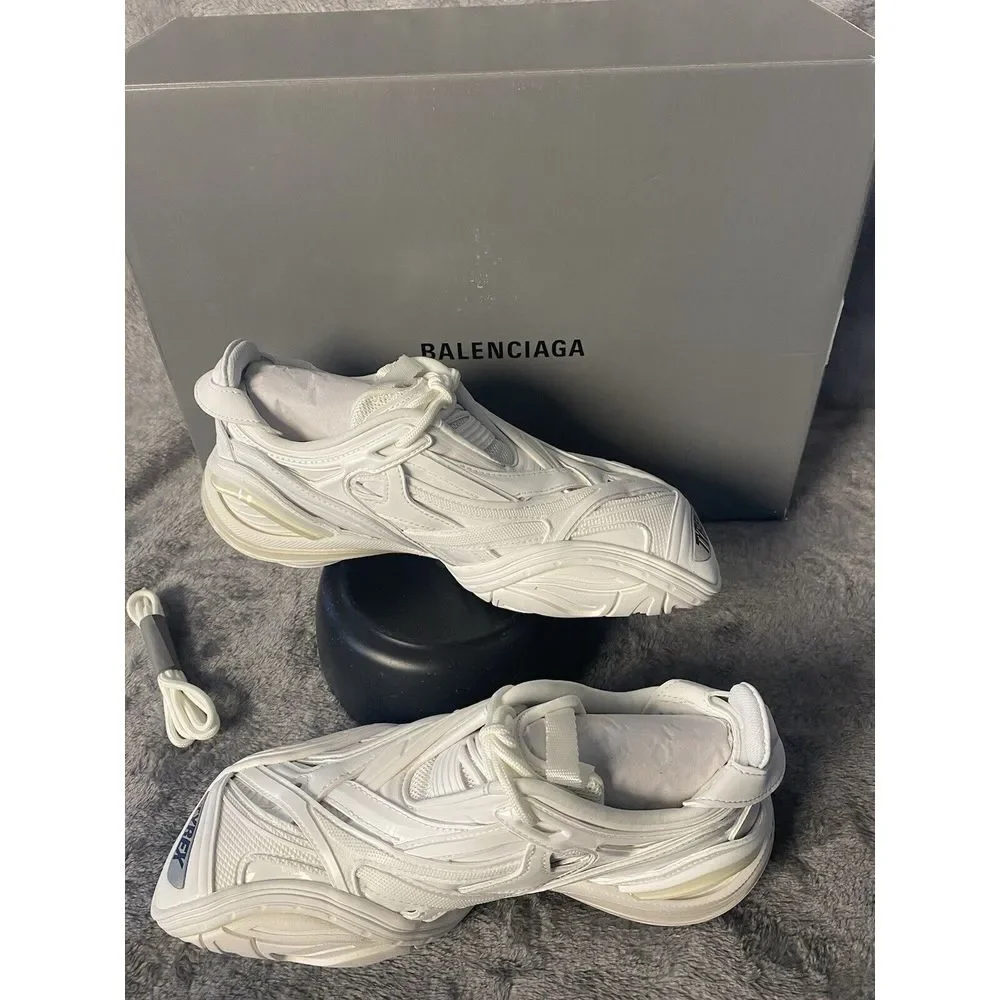 Balenciaga White Rubber and Mesh Tyrex Sneakers Monochrome Size  EU 38/US 7.5